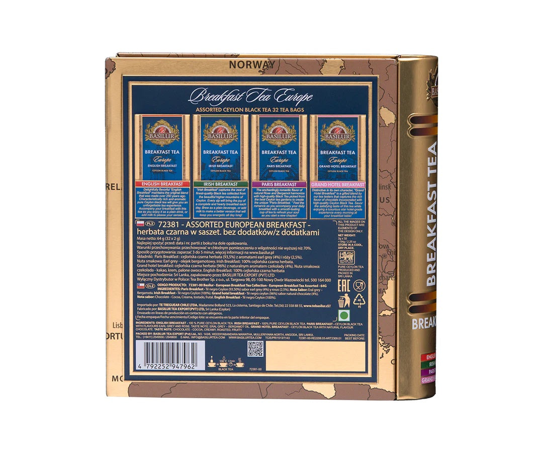Breakfast Tea Europe Metal Book - 32x2g