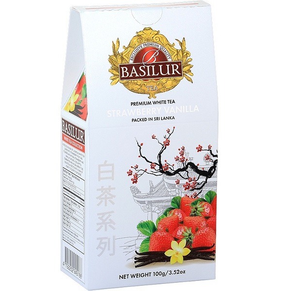 72188-4007 BASILUR White Tea Str White Tea Strawberry Vanilla - 100g - Bilde 1